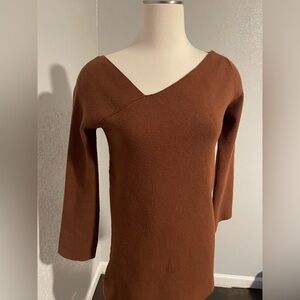 Zara Brown Asymmetrical Sweater